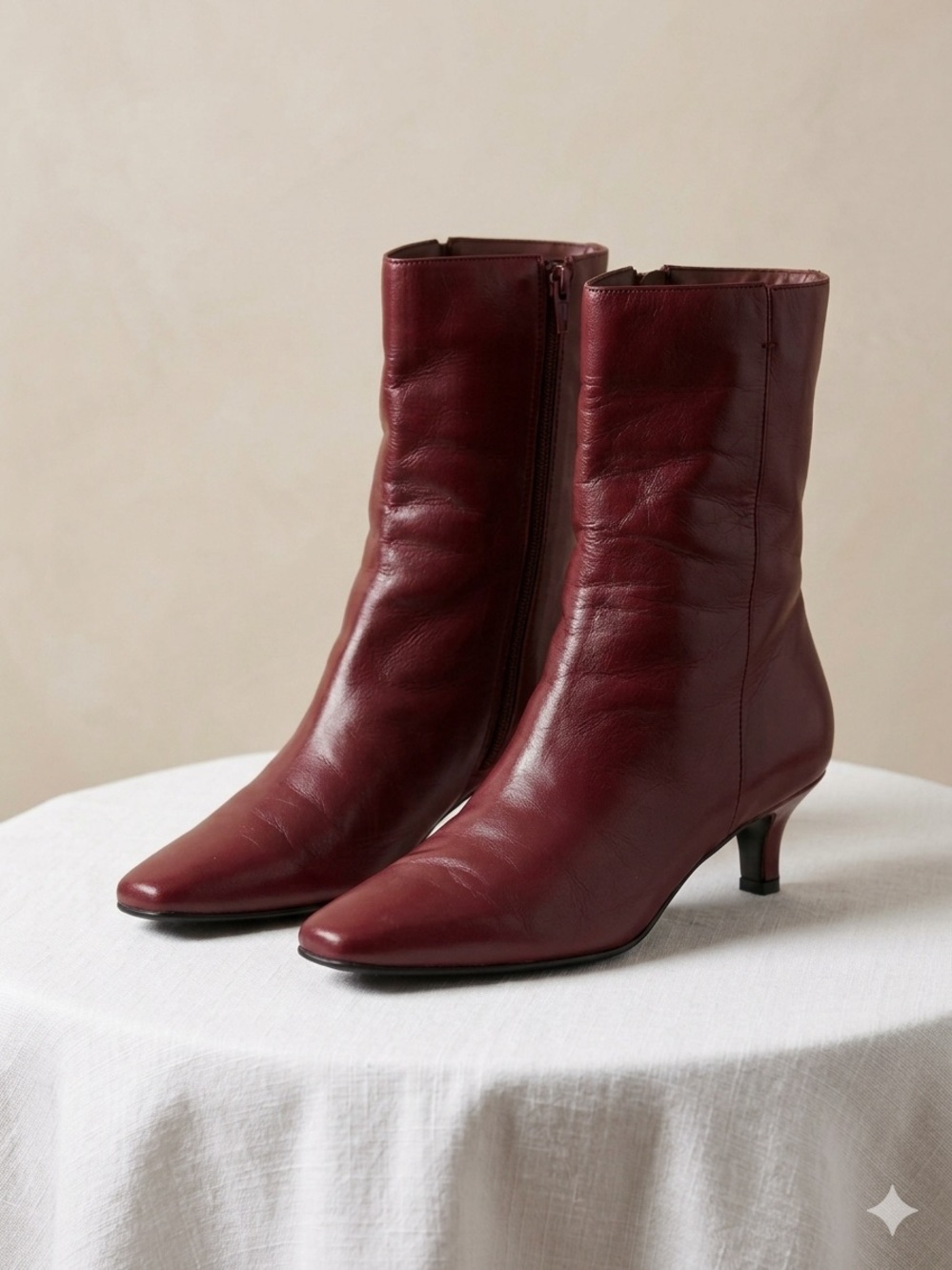 Karen Scott Burgundy Heeled Boots US 9